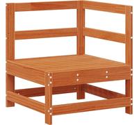 vidaXL Canapé d'angle de jardin en bois de pin massif brun ciré 62 x 62 x 70,5 cm
