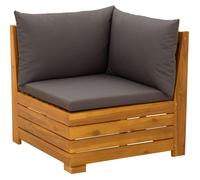 vidaXL Canapé d'angle de jardin en bois massif d'acacia, marron