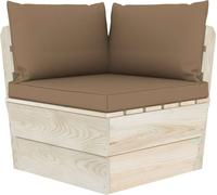 vidaXL Canapé d'angle de jardin en palette avec coussin Bois d'épicéa imprégné