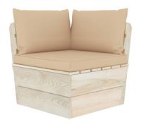vidaXL Canapé d'angle de jardin en palette avec coussin Bois d'épicéa imprégné
