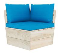 vidaXL Canapé d'angle de jardin en palette avec coussin Bois d'épicéa imprégné