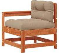 vidaXL Canapé d'angle de jardin en pin massif brun ciré