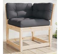 vidaXL Canapé d'angle de jardin avec coussins 73x73x78 cm pin massif