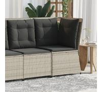 vidaXL Canapé d'angle de jardin avec coussins gris clair Poly rotin