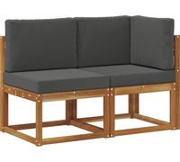 vidaXL Canapé d'angle et canapé moyen d'extérieur 2 pièces Nature et Anthracite