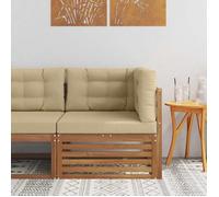vidaXL Canapé d'angle d'extérieur en bois massif d'acacia naturel