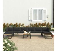 VidaXL Canapé d'angle jardin - Aluminium/WPC