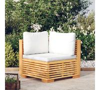 vidaXL Canapé d'angle jardin bois teck massif