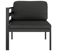 vidaXL Canapé d'angle modulaire 1 pièce avec coussin Aluminium Anthracite
