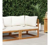 vidaXL Canapé d'angle modulaire avec coussins blanc crème Acacia massif