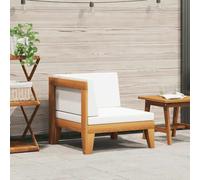 vidaXL Canapé d'angle modulaire avec coussins blanc crème Acacia massif