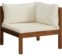 vidaXL Canapé d'angle modulaire avec coussins blanc crème en acacia