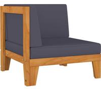 vidaXL Canapé d'angle modulaire avec coussins gris foncé en acacia massif