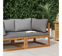 vidaXL Canapé d'angle modulaire avec coussins gris foncé en acacia massif