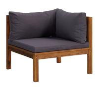 vidaXL Canapé d'angle modulaire avec coussins gris foncé en bois massif d'acacia