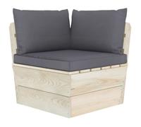 vidaXL Canapé d'angle de jardin en palette avec coussin Bois d'épicéa imprégné