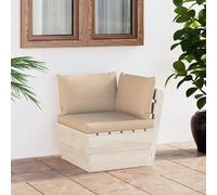 vidaXL Canapé d'angle de jardin en palette avec coussin Bois d'épicéa imprégné