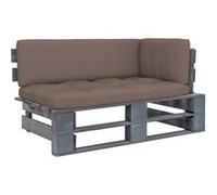 vidaXL Canapé d'angle d'extérieur Palettes Pin imprégné Gris