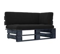 vidaXL Canapé d'angle palette de jardin noir bois de pin imprégné 3066584
