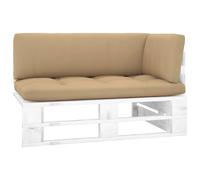 VidaXL Canapé d'angle palette jardin bois blanc