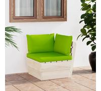 vidaXL Canapé d'angle palette jardin - Bois d'épicéa