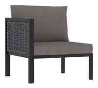 vidaXL Canapé d'angle avec accoudoir à droite, en rotin synthétique, anthracite
