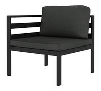 vidaXL Canapé d'angle sectionnel coussins aluminium anthracite