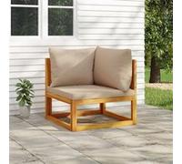 vidaXL Canapé d'angle modulaire avec coussins taupe en bois massif d'acacia