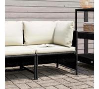 vidaXL Canapé d'angle modulaire avec coussins noir Poly rotin