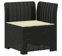 vidaXL Canapé de Jardin 1 Place avec Coussin Look rotin PP Anthracite, Canapé résistant aux intempéries pour Jardin, Balcon, véranda, Salon, idéal pour s'asseoir Dehors