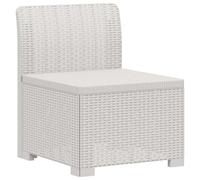 vidaXL Canapé de Jardin 1 Place Look rotin PP Blanc, Canapé résistant aux intempéries pour Jardin, Balcon, véranda, Salon, idéal pour s'asseoir Dehors