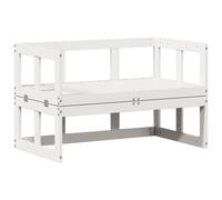 vidaXL Canapé de jardin 2 en 1 Extensible Blanc Pin massif