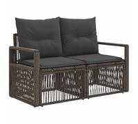 vidaXL Canapé de Jardin 2-Nombre de Places Gris polyrotin, Banc de Jardin et terrasse, Chaise Rustique, Sofa résistant aux intempéries, Fauteuil en rotin, canapé 2 Places