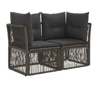 vidaXL Canapé de Jardin 2-Nombre de Places Gris polyrotin, Banc de Jardin et terrasse, Chaise Rustique, Sofa résistant aux intempéries, Fauteuil en rotin, canapé 2 Places