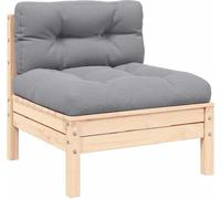 vidaXL Canapé de jardin 2 places avec coussins gris pin massif