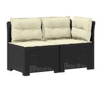 vidaXL Canapé de Jardin 2 Places avec Coussins Look rotin PP, Canapé résistant aux intempéries pour Jardin, Balcon, véranda, Salon, idéal pour s'asseoir Dehors