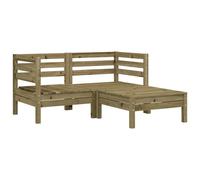 vidaXL Canapé de jardin 2 places avec tabouret Pin imprégné