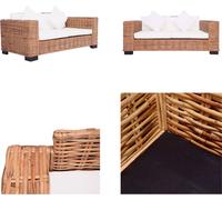 vidaXL Canapé de jardin 2 places Rotin naturel - Canapé de jardin - Canapé - Canapés