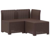 vidaXL : Canapé de jardin 3 places avec coussins, imitation rotin, en polypropylène, couleur marron