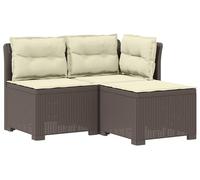 vidaXL : Canapé de jardin 3 places avec coussins, imitation rotin, plastique PP, gris clair