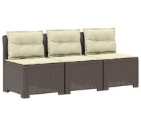 vidaXL : Canapé de jardin 3 places avec coussins, imitation rotin, plastique PP, gris clair