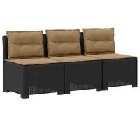 vidaXL : Canapé de jardin 3 places avec coussins, imitation rotin, polypropylène, anthracite