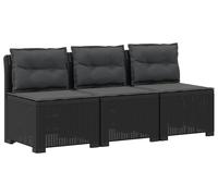 vidaXL : Canapé de jardin 3 places avec coussins, imitation rotin, polypropylène, anthracite