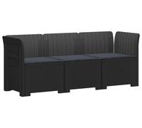 vidaXL : Canapé de jardin 3 places avec coussins, imitation rotin, polypropylène, anthracite