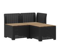 vidaXL Canapé de Jardin 3 Places avec Coussins Look Rattan PP, Canapé résistant aux intempéries pour Jardin, Balcon, véranda, Salon, idéal pour s'asseoir Dehors