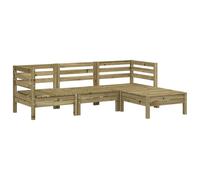 vidaXL Canapé de jardin 3 places avec tabouret Pin imprégné