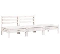 vidaXL Canapé de jardin 3 places blanc pin massif