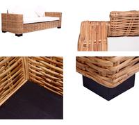 vidaXL Canapé de jardin 3 places Rotin naturel - Canapé de jardin - Canapé - Canapés