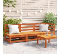 vidaXL Canapé de jardin 3 places brun cireux pin massif