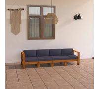 vidaXL Canapé de jardin 4 places - Bois d'acacia